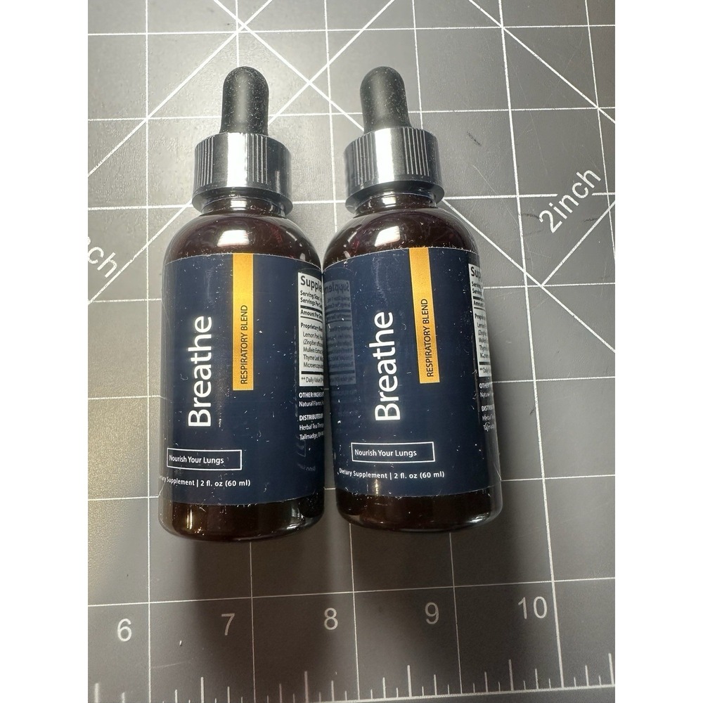 2x Breathe Respiratory Blend Nourish Your Lungs (2) 2oz Sealed Bottles